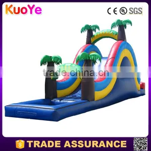 Cheap Amusing Plam Tree Inflatable Water Slide With Pool for Kids thumbnail-1