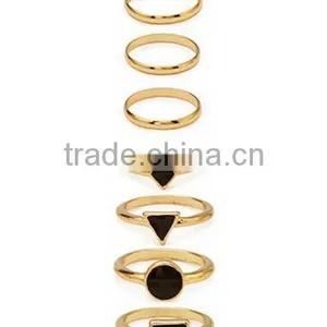 Black Gold Geometric Rings thumbnail-1