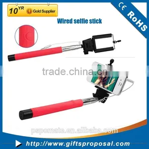 Extendable Handheld Selfie Stick With Cable Wired Remote Shutter Selfie Stick Telescopic Holder Different Color for Choice thumbnail-2