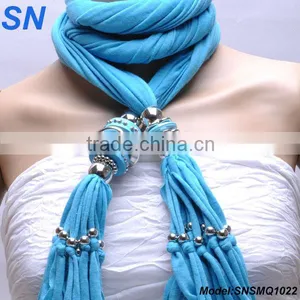 Women Adorn Article Scarf With Jewelry thumbnail-1