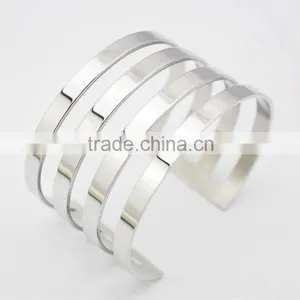Fashion Hollow Out Stainless Steel Opening Cuff Bangle Bracelet thumbnail-6
