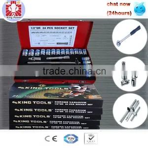 24PCS 1/2"Dr. 50BV30 High-quality Material Universal Joint Metal Box Chrome Vanadium Material Socket Set (KS-4024AA-R12) thumbnail-1