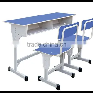 Wooden School Double Desks and Chairs, Student Table Writing Desk thumbnail-1