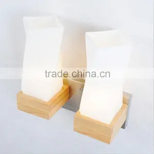 Wood Wall Lamp, Wood Base Wall Light thumbnail-1