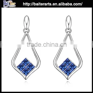 Popular Jewelry Alloy Austria Rose Gold Crystal Drop Earrings thumbnail-2