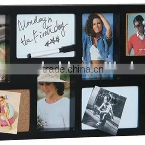 Multifunctional Wooden Photo Frame With Cork Message Board thumbnail-1
