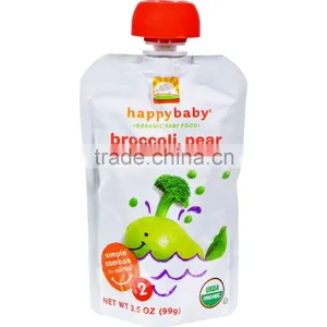 Happy Baby Organic Baby Food - Stage 2 - Broccoli Peas and Pears - Case of 16 - 3.5 oz thumbnail-1