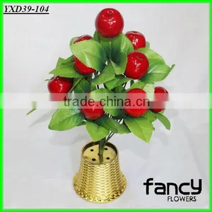 Home Decoration, 12 Heads Red Mini Cheap Artificial Foam Apple Plants Making thumbnail-1