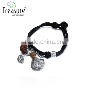Fashion Jewelry Vintage Newest Design Handmade Black Ribbon and Silver Plated Pendant thumbnail-4