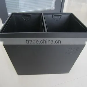Faux Leather Two-section-waste Bin With Metal Inserts, Hotel Waste Bin thumbnail-2