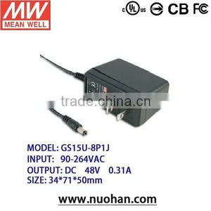 Meanwell 48v 0.31a Adaptor/12~15W AC-DC Single Output Wall-mounted Type/15w Single Output Power Supply thumbnail-1