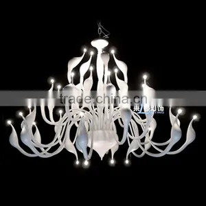 Gold Luxuxry Swan Iron Chandelier for Hotels thumbnail-2