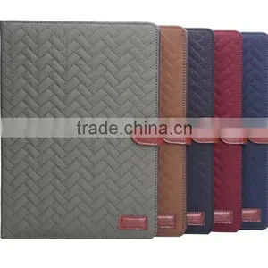 Fashion Luxury Grid Soft Leather Case For IPad Air 2 thumbnail-1