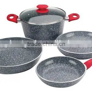 Aluminium Press Ceramic Marble Coated Cookware Set thumbnail-2