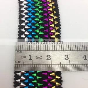 Golden Triangle Multicolor Metallic Stretch Elastic Lace Braid thumbnail-1