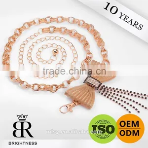 Wholesale New Gold Chain Design With Rhinestone Brightness F1-80097 thumbnail-1