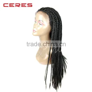 New Fashion Purely Hand Japanese Synthetic Fiber Lace Front African Braided Wigs for Black Women With Baby Hair thumbnail-4