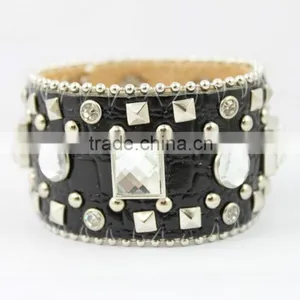 Leather Beaded Bracelet Cuff at Cheap Prices thumbnail-1