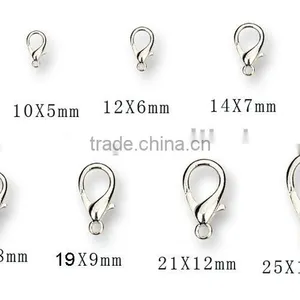 Nickel Plated Zinc Alloy Lobster Clasp 10mm,12mm,14mm,16mm thumbnail-1
