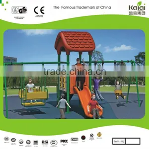 KAIQI Kids Outdoor Pvc Coated Swing Set With Plastic Slide thumbnail-1