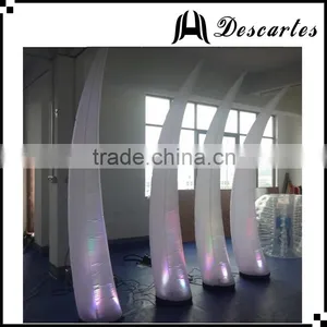 Club Decoration Lighted Inflatable Curved Pillars/inflatable LED Horn for Wedding thumbnail-1