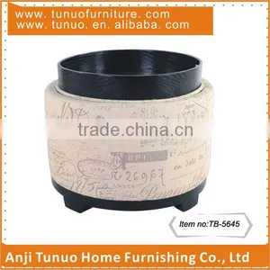 Small Ottoman,with Tea Tray and Lid,wood Base,round,TB-5645 thumbnail-1