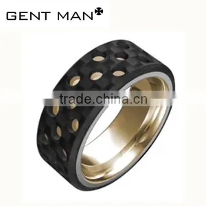 Fashion Men Jewelry Gold Ring Tungsten Carbide Ring Titanium Ring thumbnail-1