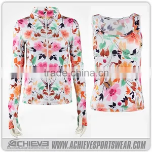 Custom 2016 Hot Sale Yoga Ladies Jerseys Sublimation Sport Yoga Fashion Wear thumbnail-2