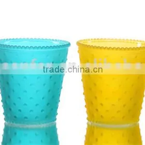 Pocking Mark Frosted Color Glass Flowerpot thumbnail-1