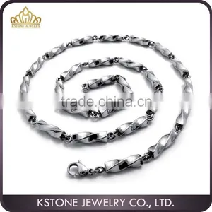 KSTONE Mechanic Style Stainless Steel Mens Necklace Chain, Twisted Stainless Steel Necklace thumbnail-1