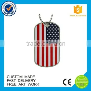 American Country Flag Stainless Iron Cheap Custom Metal Printed Dog Tag thumbnail-1