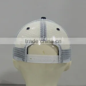 Navy and White Color Trucker Mesh Baseball Hat thumbnail-3
