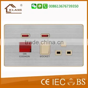 Hot Sale 2 Gang UK 13A Switched Socket With Neon, Double 13A Wall Switch Socket thumbnail-6