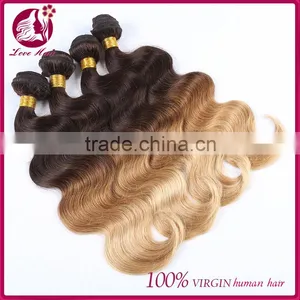 Ombre Natural Color Brown Light Color Virgin Malaysian Hair Body Wave Human Hair Extensions thumbnail-6