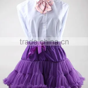 Purple Ruffled Fluffy Tutu Skirt With Bow thumbnail-1