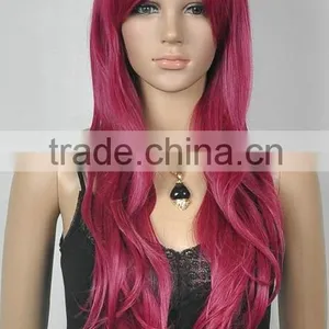 Red Long Straight and Little Curls Women Wig Lady Cosplay Wig N496 thumbnail-1