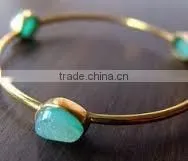 Falak Gems Gemstone Handmade Silver Bangles thumbnail-1
