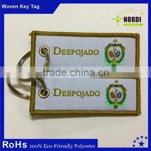 Cheapest and Best Quality Embroidery Twill Key Chain /laser Cut Key Tag thumbnail-1