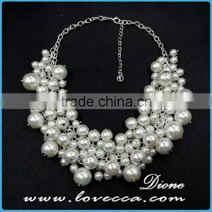 New Wholesale Jewelry Necklace Exaggerate Bohemian Bib Collar Pearl Necklace Chain thumbnail-1