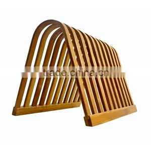 DT007/ Kitchen Art Shape Construction Shape Bamboo Wooden Wall Dish Plate Rack thumbnail-2