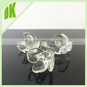 .... Sweet Vintage Czech Glass Flowers, Czech Flower Beads, Clear Flower Beads // Decor Clear Glass Beads for Chandelier thumbnail-4