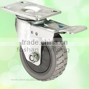 Red Polyurethane Hardware Wheel 125mm Top Plate Swivel Casters thumbnail-4