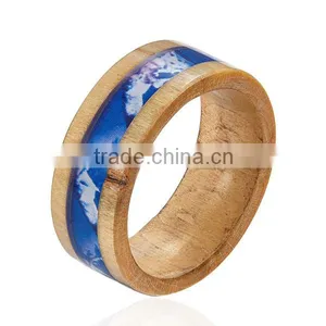 Real Wood Ring, Wood Ring With Camouflage Inlay thumbnail-2