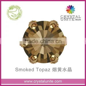 Crystal Unite Lead Free Chaton in Crown Setting, Smoked Topaz thumbnail-1