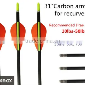 Archery 31" Carbon Arrow for Recurve Bow, Traditional Bow thumbnail-1