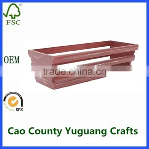 Gift Wood Crate Red Colored Decorative Wooden Storage Crates thumbnail-1