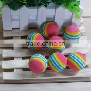Rainbow Color Soft Pet Cat Ball Toys thumbnail-1