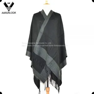 Unisex Woven Knit Big Shawl With Self-Fringes thumbnail-1