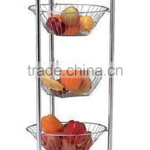 3-tier Rotatable Floor Standing Flower/Fruit/Vegetable Stand Basket thumbnail-1