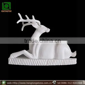 Hand Carved Small Marble Animal Craft of Deer Statue thumbnail-1
